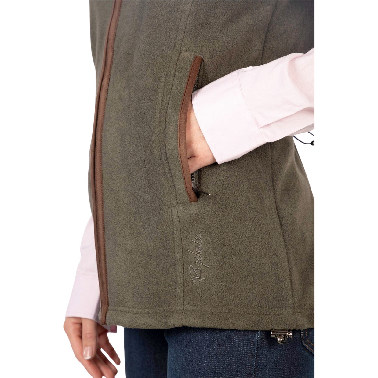 2025 Rydale Womens Huggate Fleece Weste 406111 - Khaki